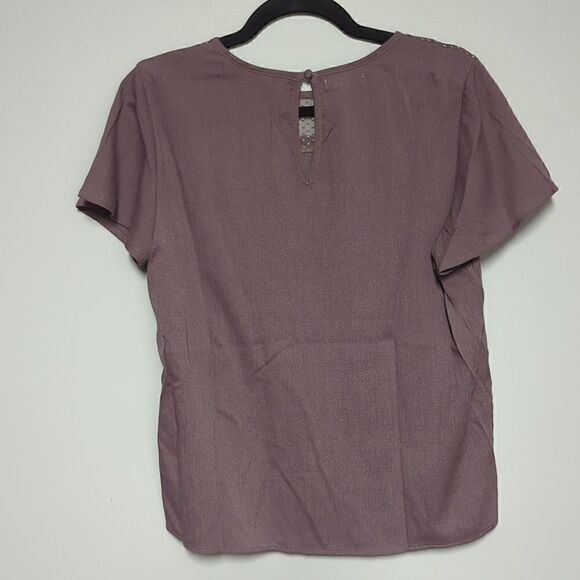 Maurices Purple Short Sleeve Blouse - Picture 3 of 5